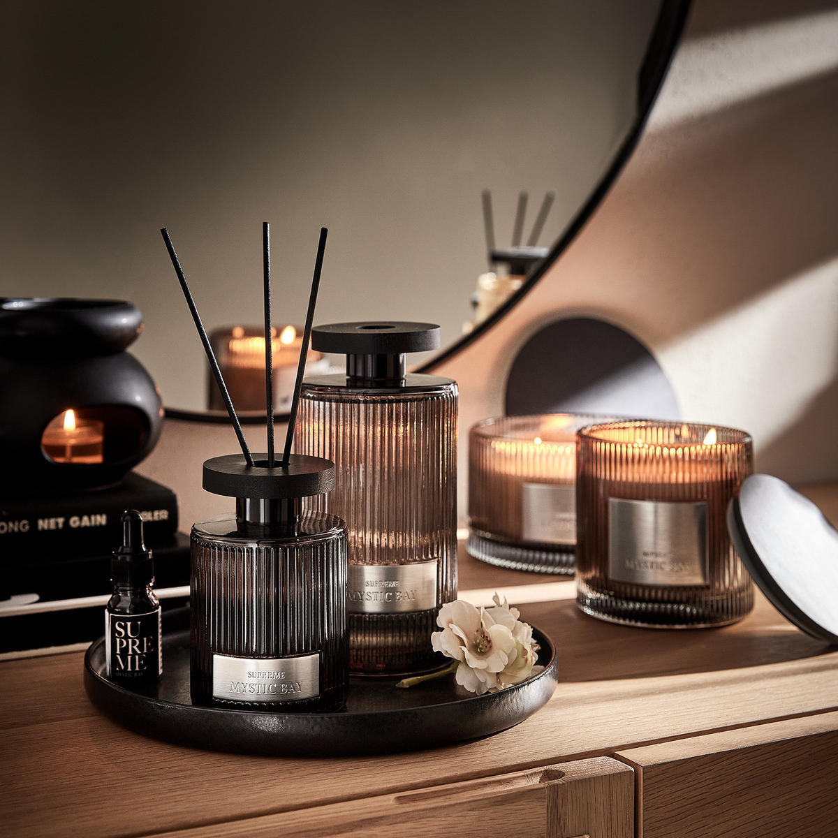 DUFTKERZE Supreme Mystic Bay - Dunkelgrau, Glas (9cm) - Butlers