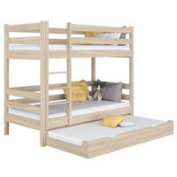 ETAGENBETT N01 mit Matratzenschublade Sonoma Eiche 120/180 - Sonoma Eiche, Naturmaterialien/Holz (120/180cm) - N-Wood
