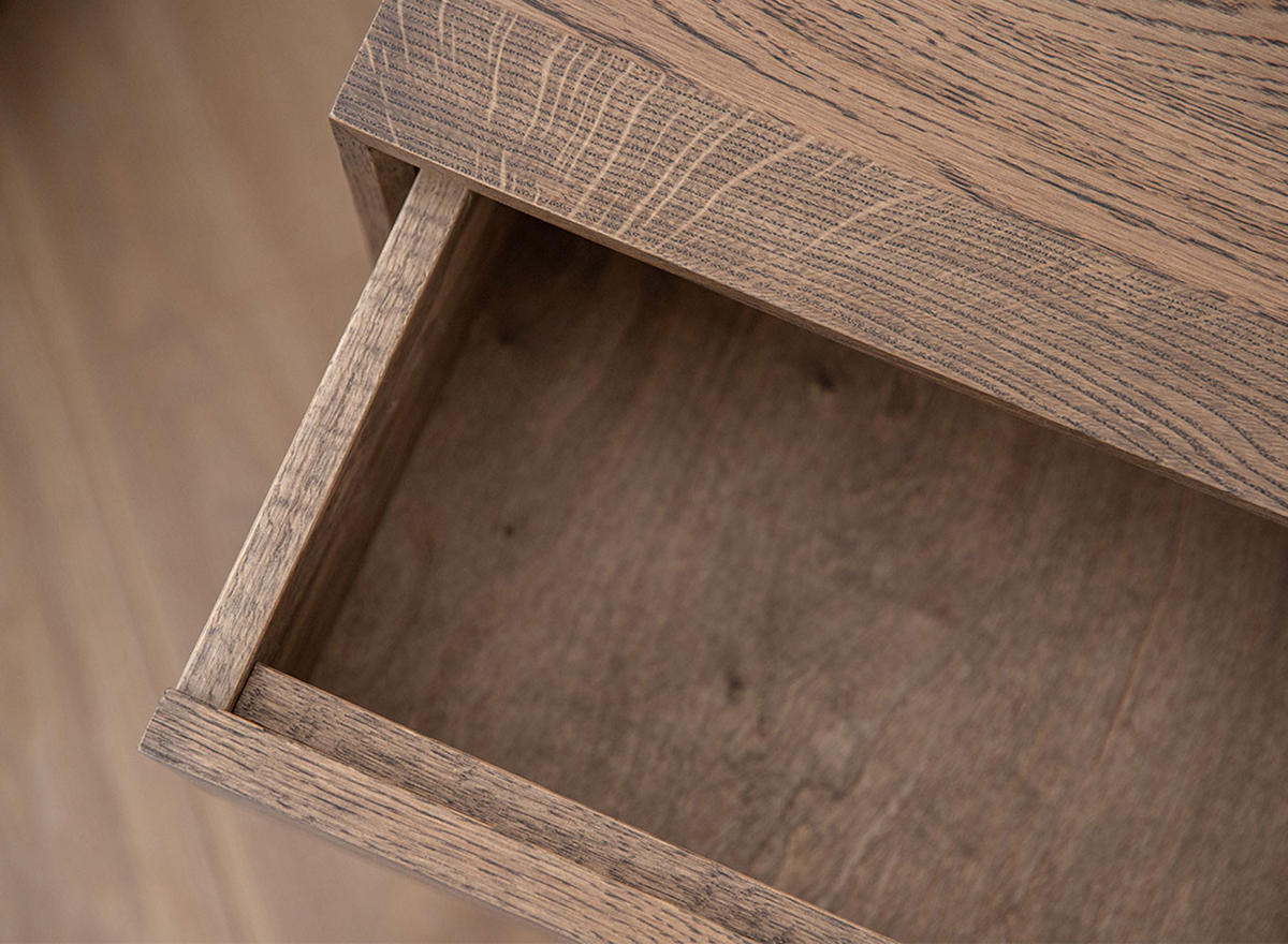 2ER-SET NACHTKONSOLE Adria Smoke Wildeiche 50 / 35 / 19cm - Eichefarben, Holz (50/19/35cm) - Feldmann-Wohnen