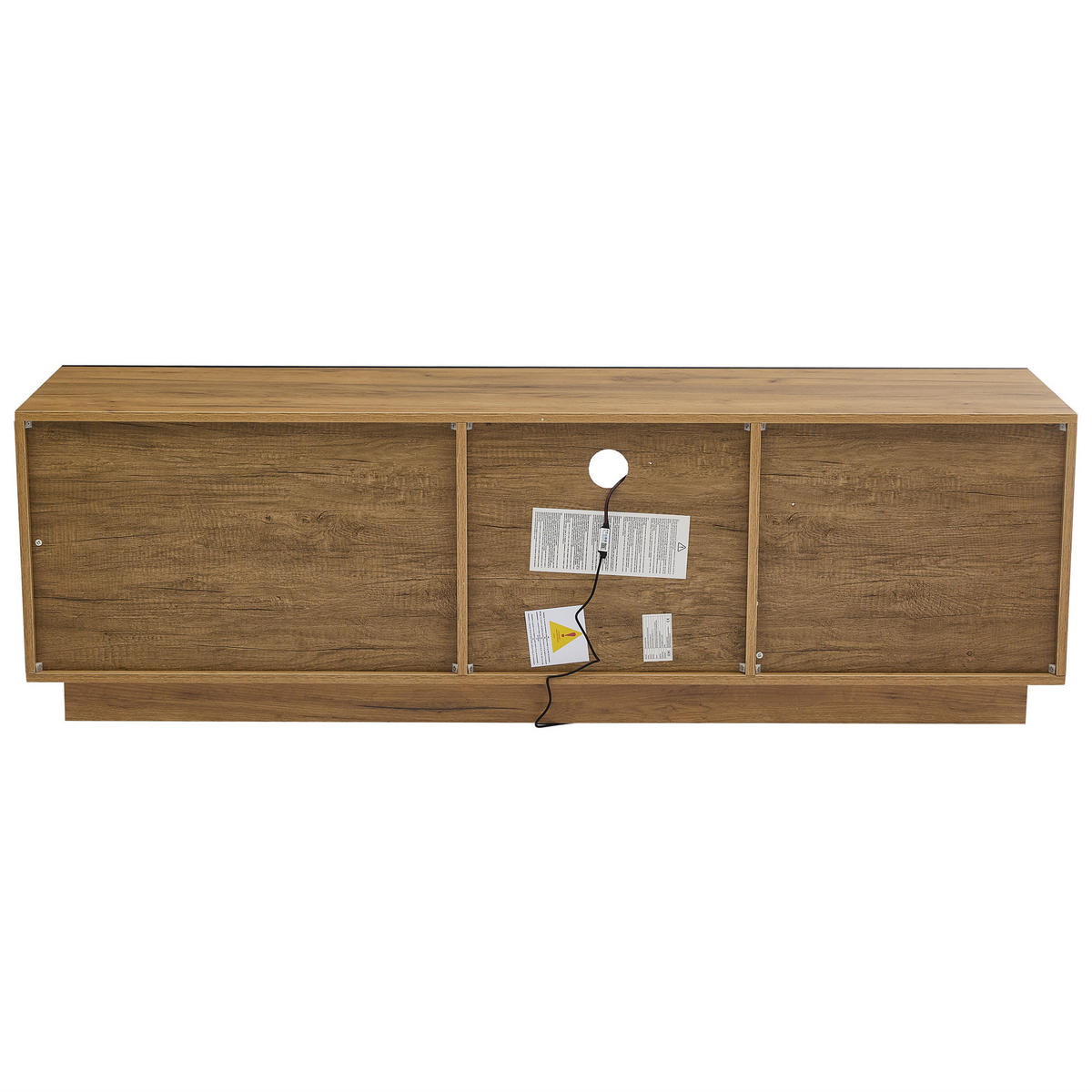 LOWBOARD DE-40327 mit LED-Beleuchtung und Glasböden Eiche - Eichefarben, Holzwerkstoff (160/50/40cm) - ComfortXL