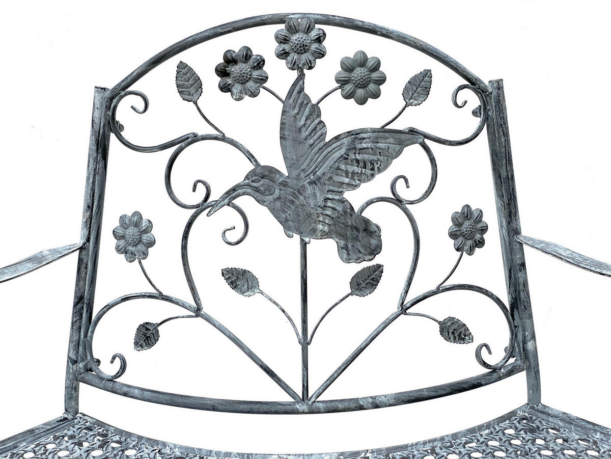 SITZBANK Halbrund Metall Grau 130 cm 96013 - Grau, Metall (130/97/50cm) - DanDiBo