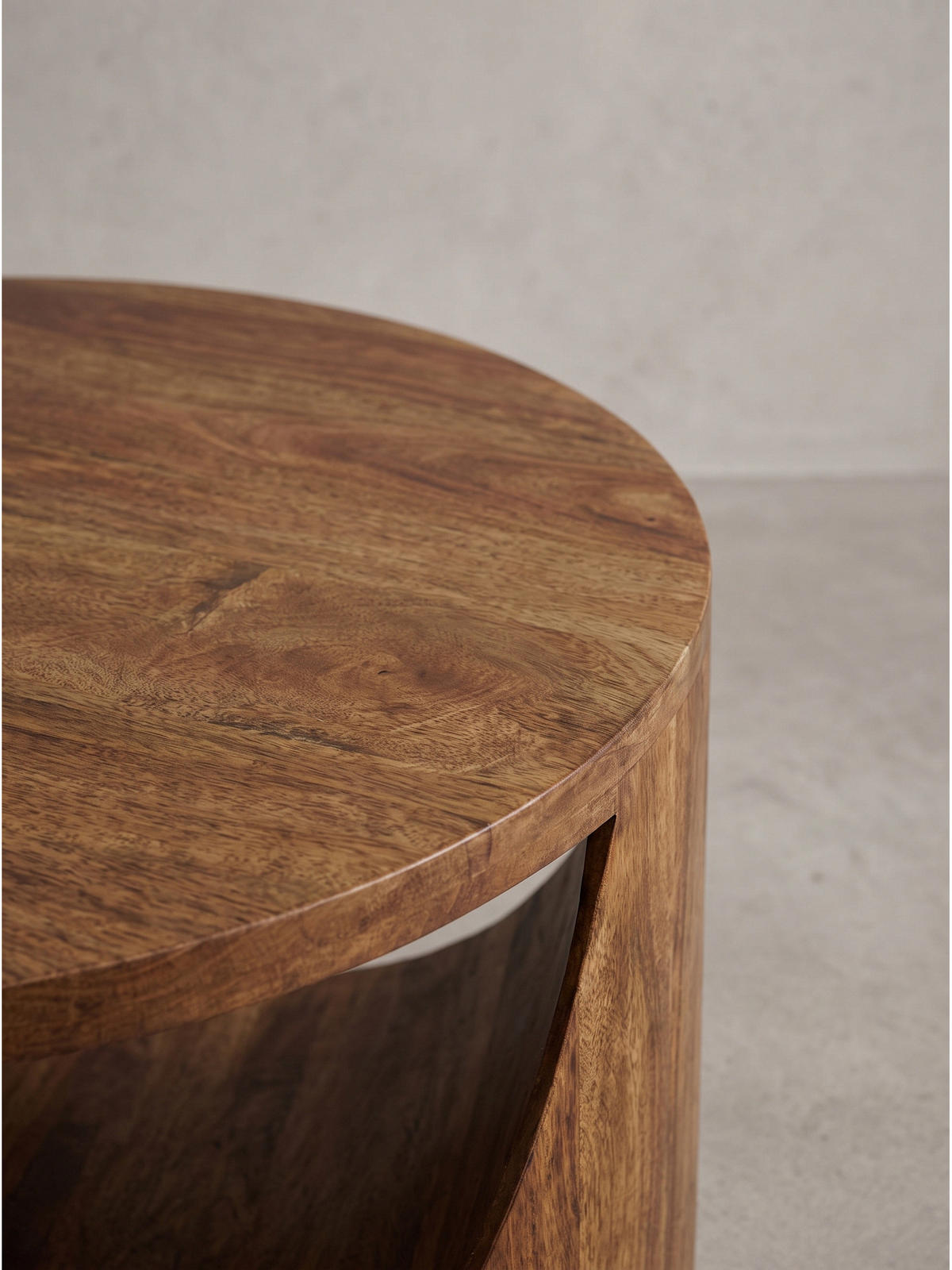 COUCHTISCH ANTEQUERA, Mango Massivholz, mit Ablagen, Ø 60 x 36 cm - Dunkelbraun/Braun, Mangoholz/Holz (60/60/36cm) - KADIMA DESIGN
