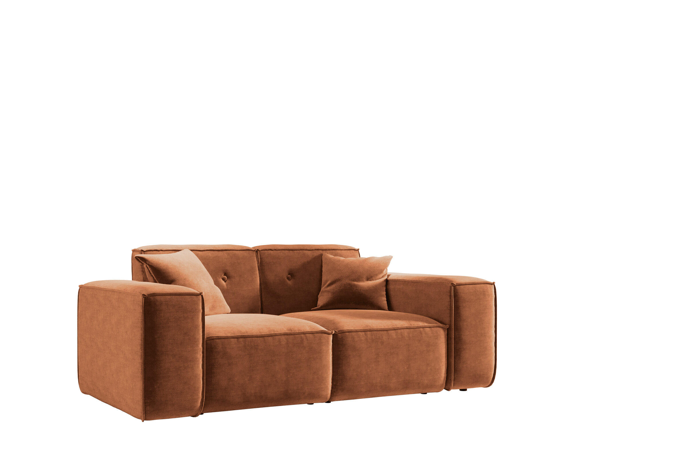 SOFA Zweisitzer Pula Stoff Perfect Harmony Orange - Orange, Holz (186/73/88cm)