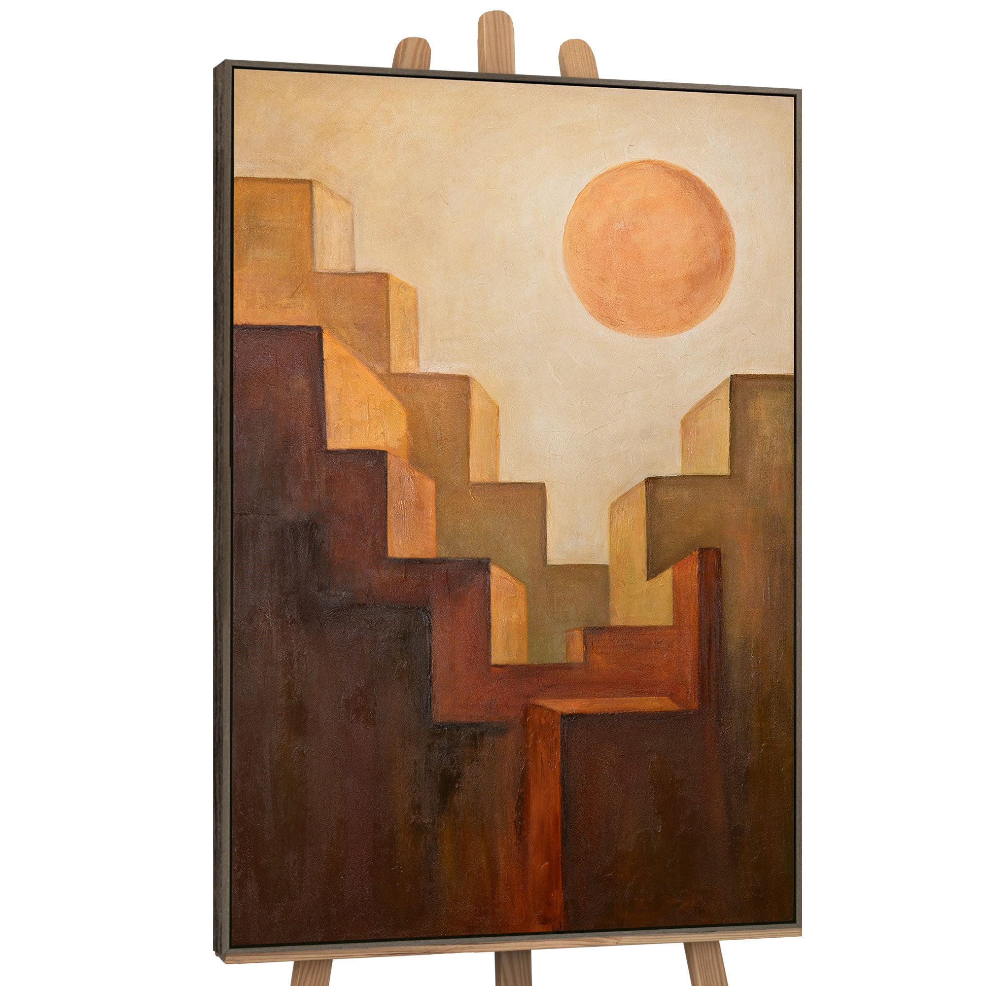 GEMÄLDE Aufstieg Schattenfugenrahmen Grau 140x100 cm - Grau, Holz (140/100cm) - YS-art gallery