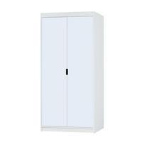 DREHTÜRENSCHRANK ELENORA 89,7/190,5/53cm 2-türig mit Spiegel Weiß - Weiß, Holzwerkstoff (89.7/190.5/53cm) - MASSENO