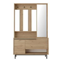 GARDEROBE Vesanto - Eichefarben/Schwarz, Holzwerkstoff/Metall (112/178/35.5cm) - [en.casa]