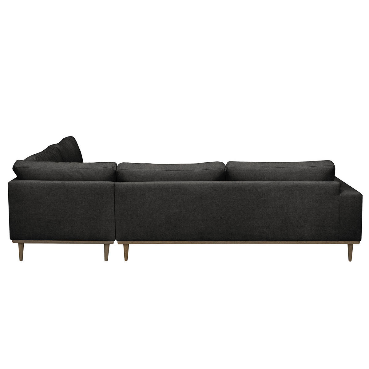 ECKSOFA mit Ottomane - Eichefarben/Schwarz, Eichenholz/Textil (287/219cm) - home24
