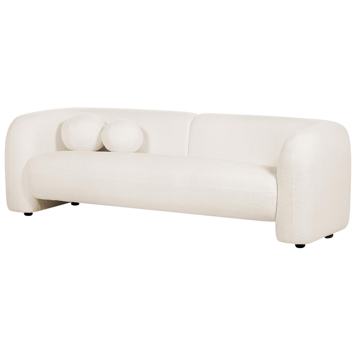 4-SITZER-SOFA SET Bouclé weiß Leiren - Weiß, Textil (83/83/224cm) - Beliani