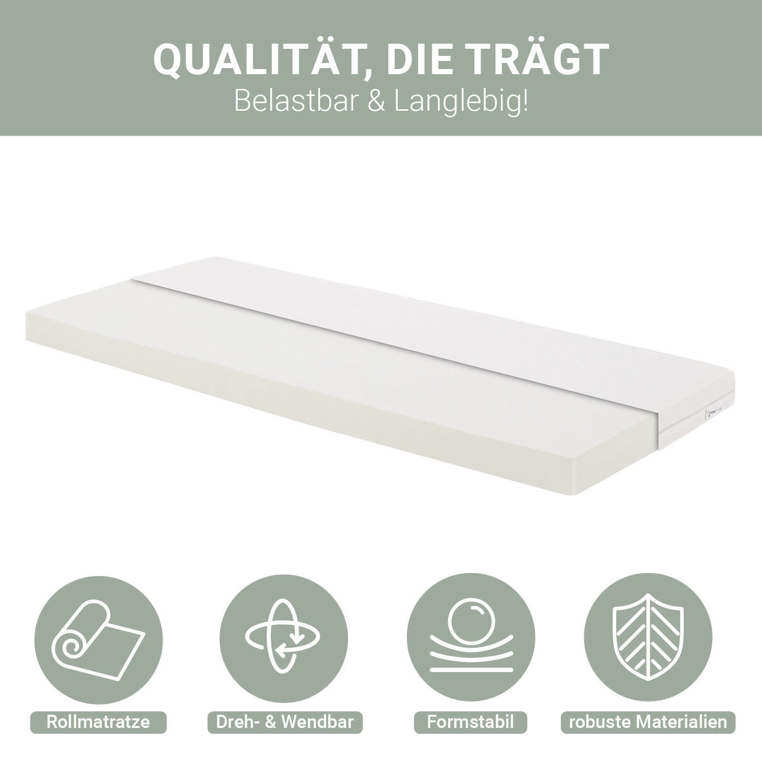 SCHAUMSTOFFMATRATZE mit H2 90/200/12 cm - Weiß, Textil (90/200cm) - Homestyle4u
