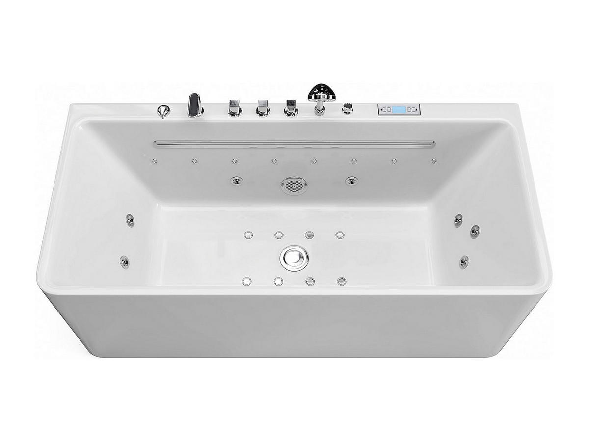WHIRLPOOLBADEWANNE - 1 -Sitzer - Acryl - weiß - KIRANA - Weiß, Kunststoff (170/58/74cm) - Vente-Unique