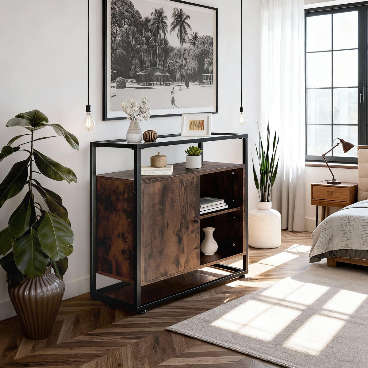 KOMMODE Conventry, 70 x 38 x 80,5 cm, Industrial Holz dunkel, rustikal - Rostfarben, Holzwerkstoff (70/38/80.5cm) - tectake