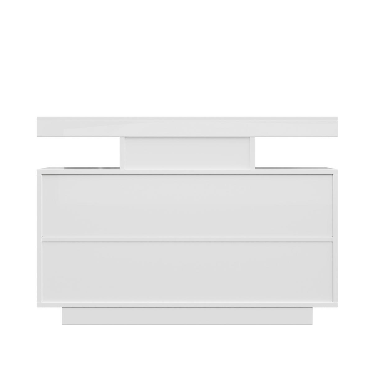 SIDEBOARD 120/40/80 cm s LED osvetlením, 3 zásuvkami a veľkým úložným priestorom, Biela - biela, kompozitné drevo (120/80/40cm) - Redom