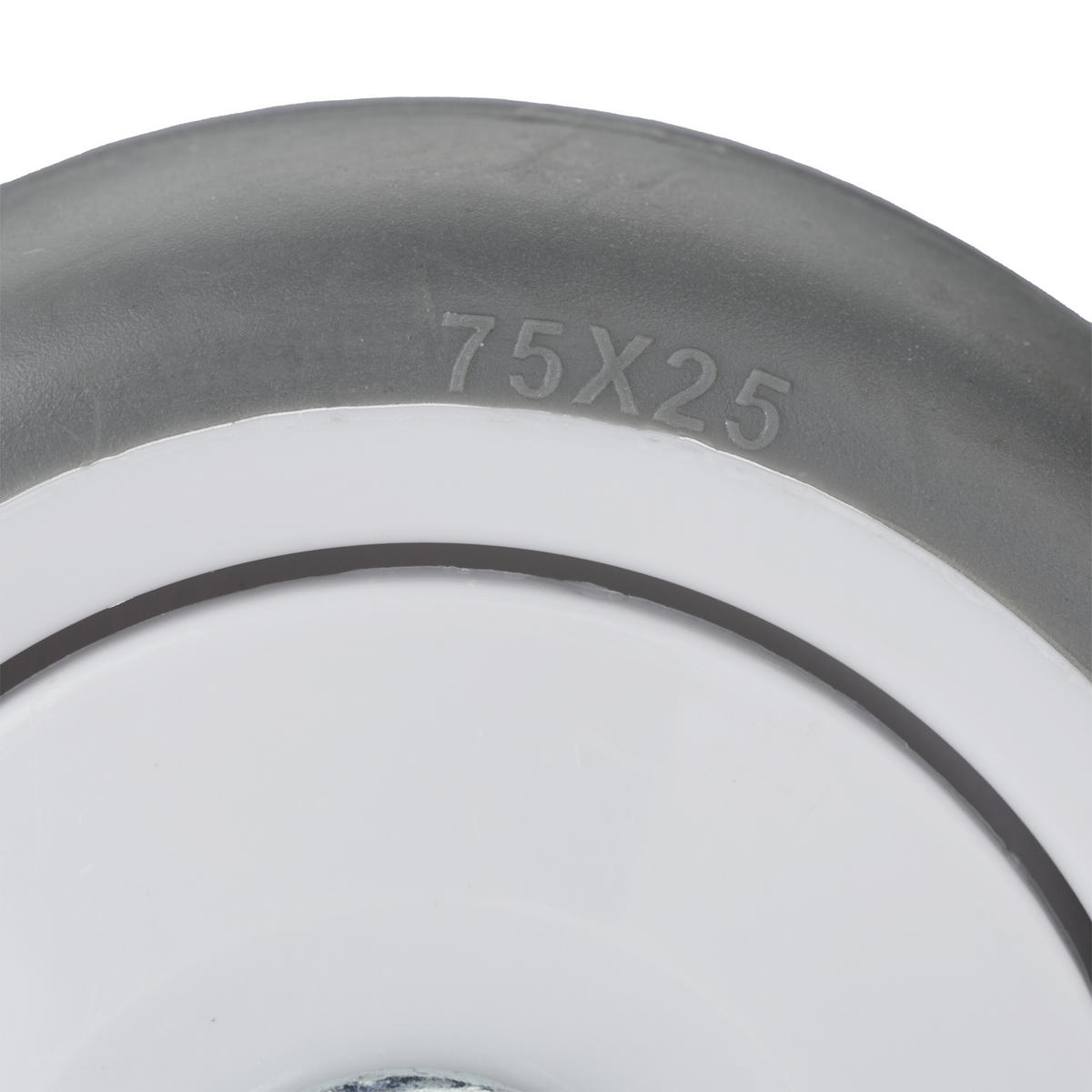 HJUL grå silver 4-pack fast 75 mm TPR - Multicolor, Plast/Metall (7.5/10/6.5cm) - Relaxdays