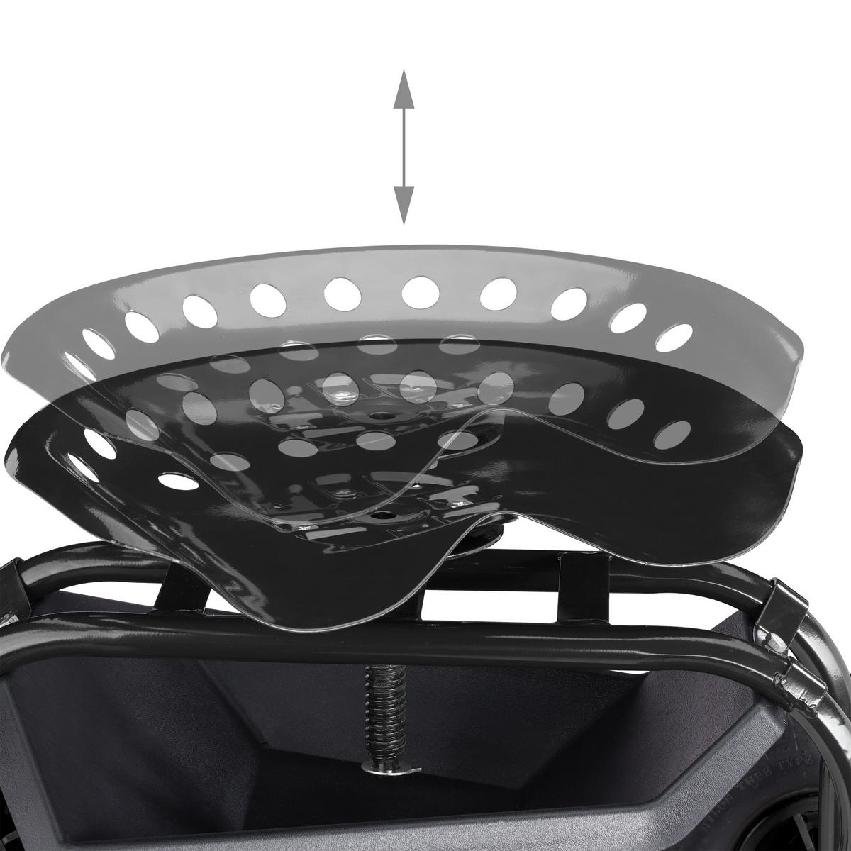 ROLLSITZ - Schwarz, Kunststoff/Metall (42/56/77cm) - Relaxdays