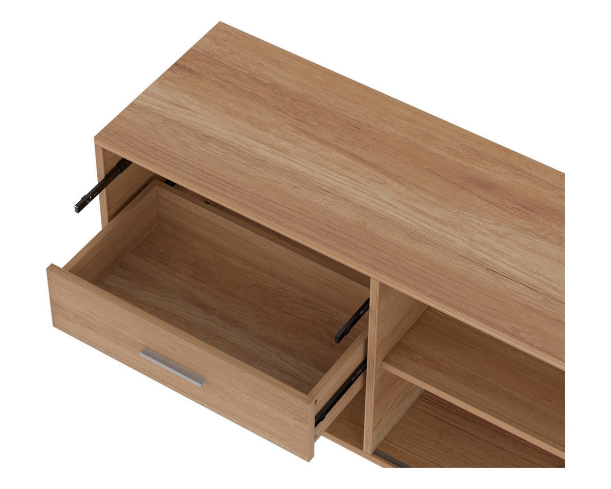 TV-SCHRANK in 160/45/35 cm - Naturfarben, Holzwerkstoff (160/45/35cm) - HOMAVO