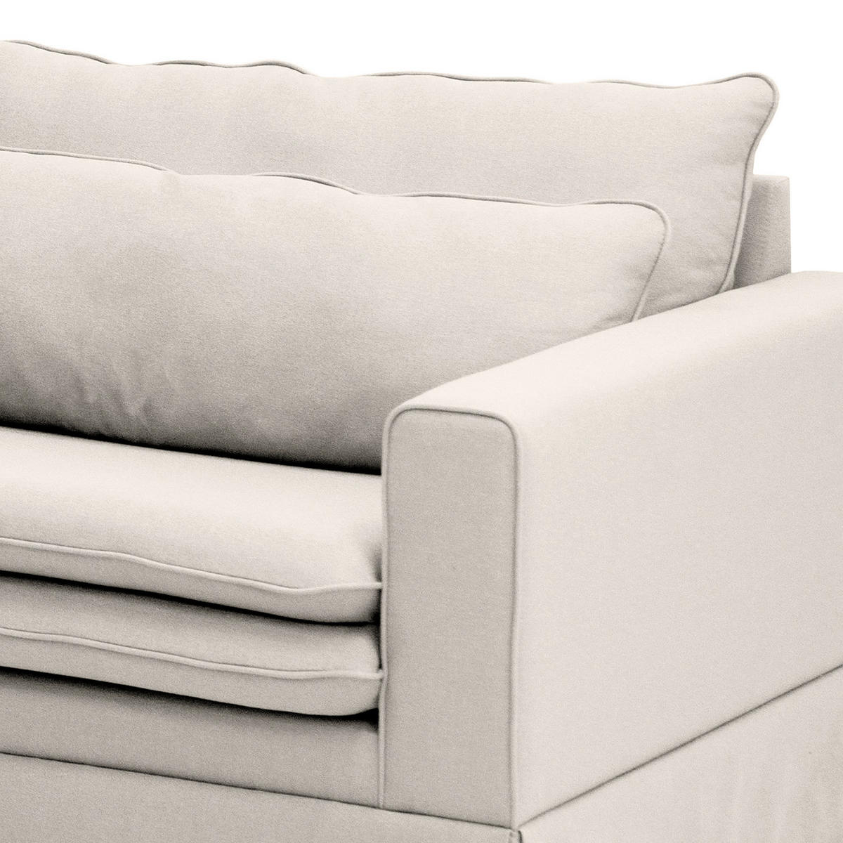 BIGSOFA mit Husse - Webstoff - Hellgrau/Schwarz, Kunststoff/Textil (240/82/104cm) - home24