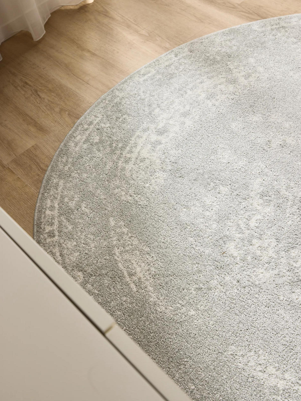 VINTAGE-TEPPICH Sia ø 120 cm rund - Taupe, Kunststoff (120/120cm) - benuta