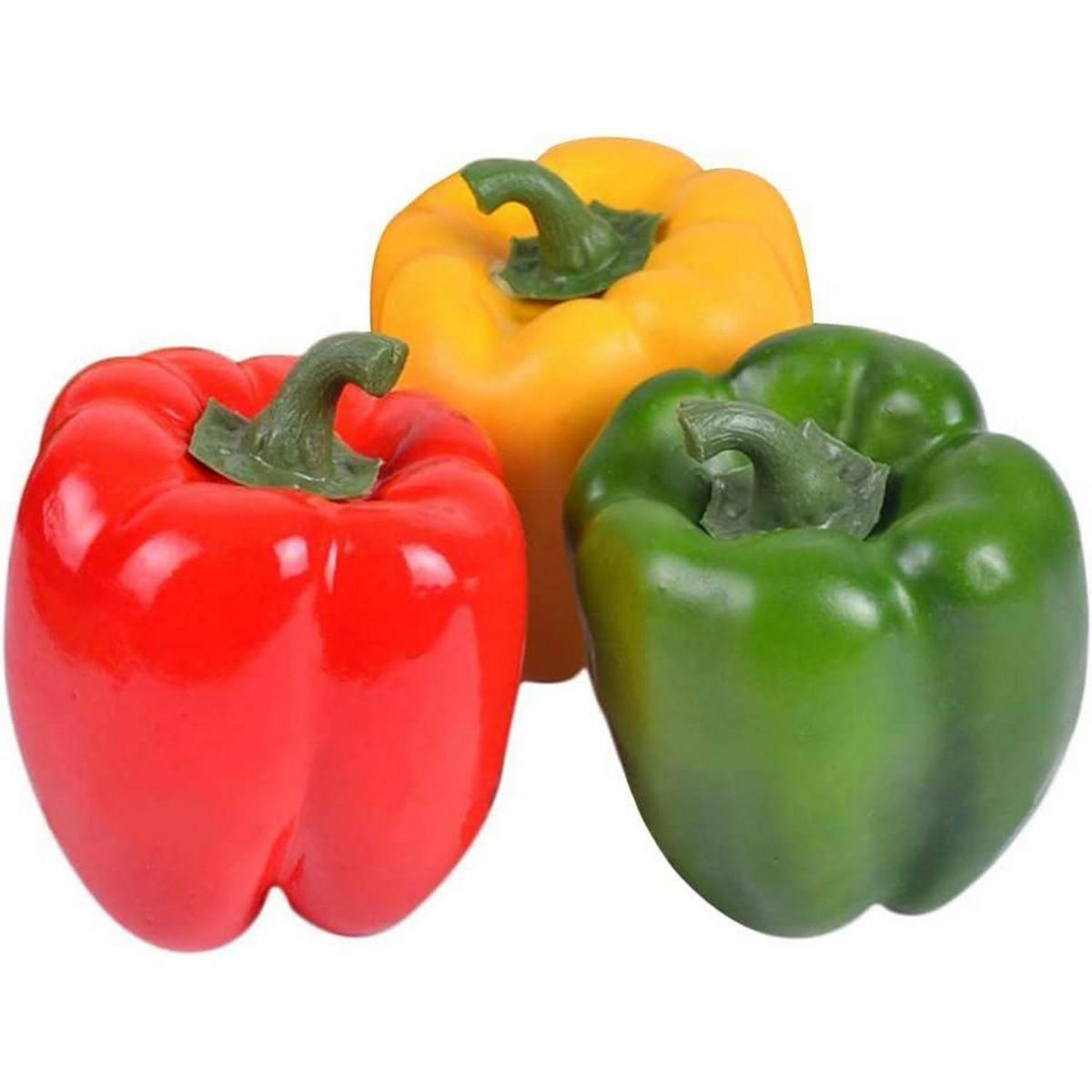 KÜNSTLICHE Paprika 6-teiliges Set Rot Grün Gelb - Multicolor, Kunststoff (8.9cm)