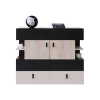 KOMMODE Planet 08 - Eichefarben/Schwarz, Holzwerkstoff (110/90/40cm)