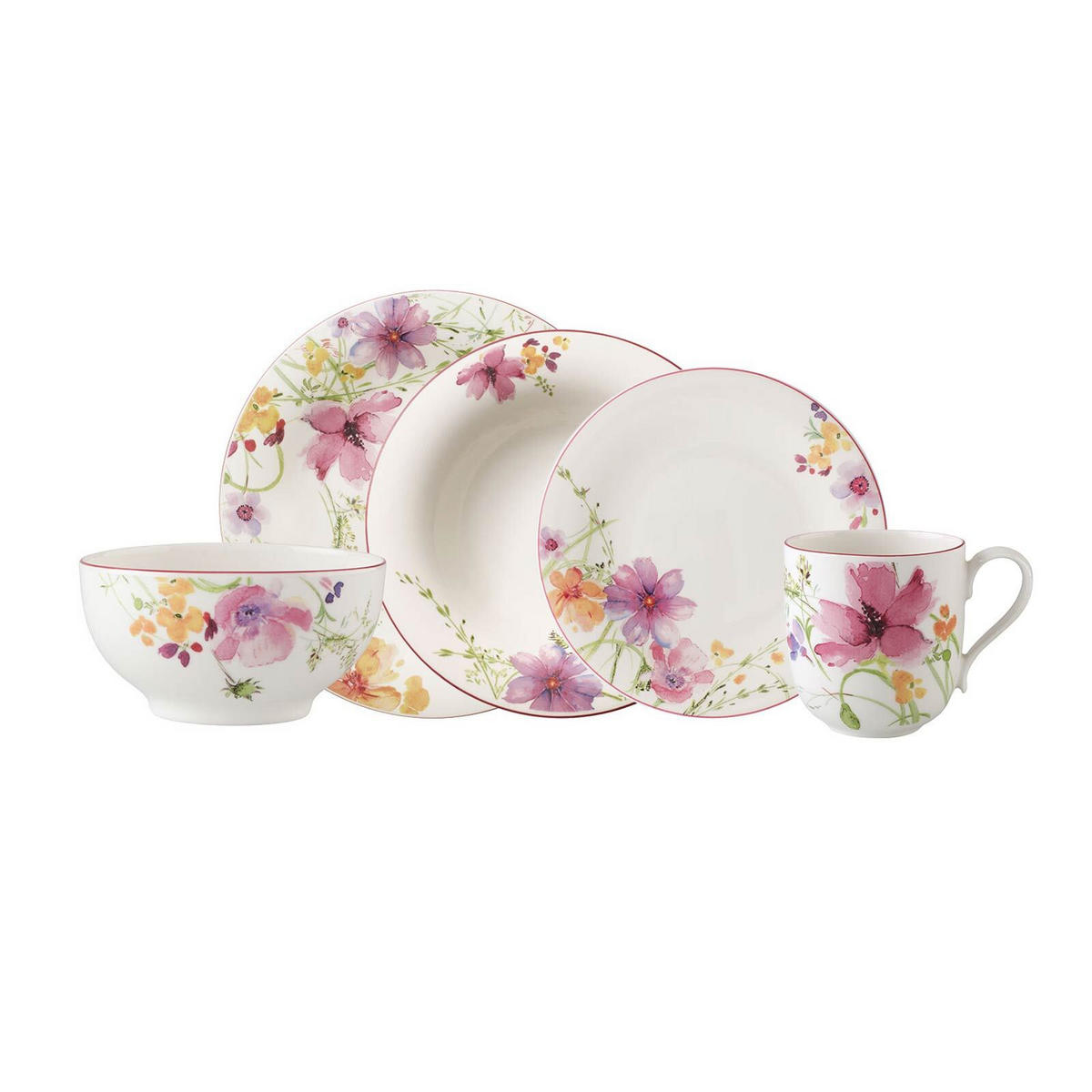 STARTER-SET Mariefleur Basic bunt 10er Set - Multicolor, Keramik (28/32/38cm) - Villeroy & Boch