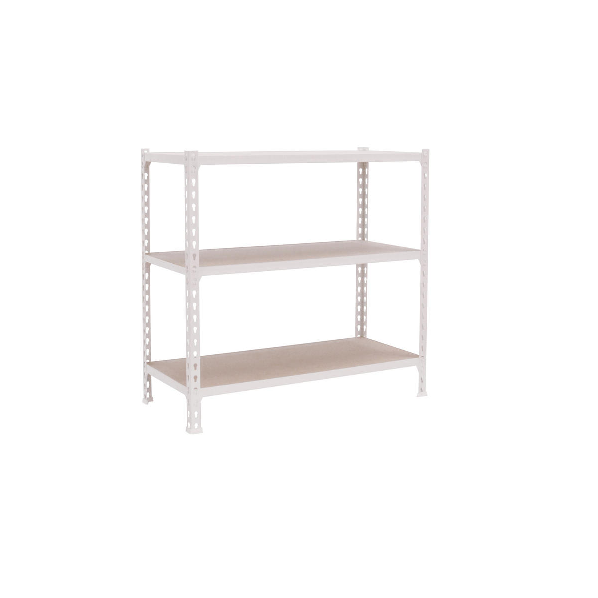 SCHWERLASTREGAL Baby Muli HxBxT 90 x 120 x 30 cm 3 Fachböden Fachlast 200 kg Weiß - Weiß, Metall (120/90/30cm) - PROREGAL
