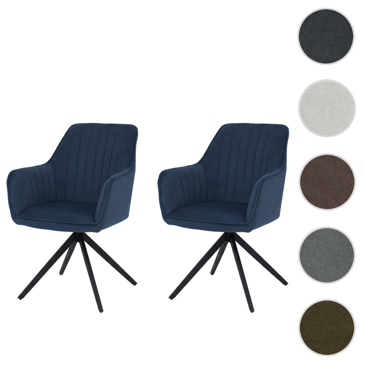 ESSZIMMERSTUHL Blau 2er-Set - Blau, Textil (60/87/68cm) - MCW