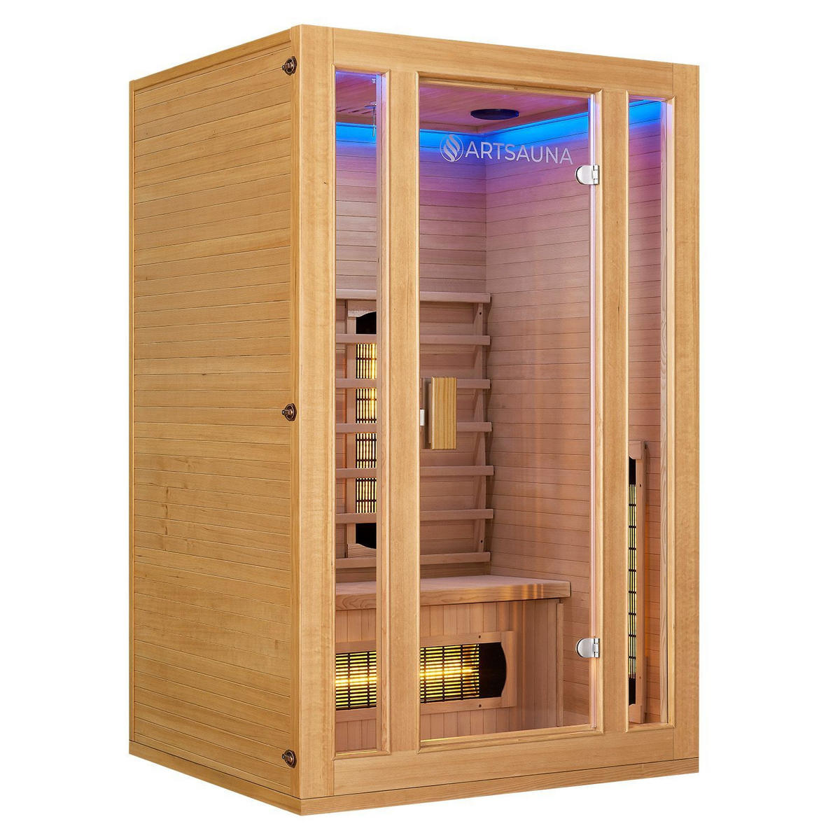INFRAROTKABINE Nyborg S120V mit Vollspektrum-, Flächenstrahler & Hemlockholz - Naturfarben, Holz (120/190/105cm) - Artsauna