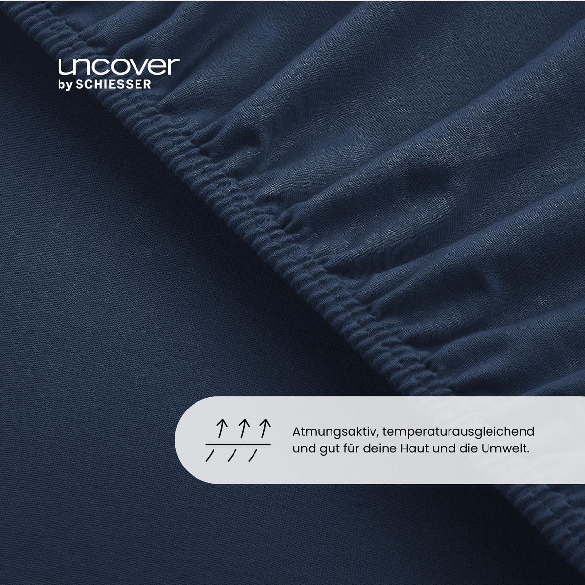 SPANNBETTLAKEN New Jersey - Edeljersey - 150 x 200 cm - Dunkelblau - Dunkelblau, Textil (150/200cm) - Uncover by Schiesser