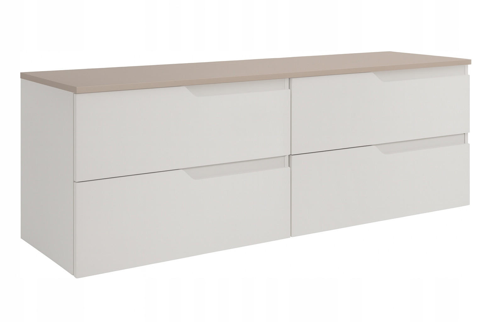 WASCHBECKUNTERSCHRANK MODERN 160cm mit Arbeitsplatte Farbe: Kaschmir - Weiß - Kaschmir/Weiß, Holzwerkstoff (160/57/46cm) - Rodan