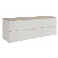 WASCHBECKUNTERSCHRANK MODERN 160cm mit Arbeitsplatte Farbe: Kaschmir - Weiß - Kaschmir/Weiß, Holzwerkstoff (160/57/46cm) - Rodan