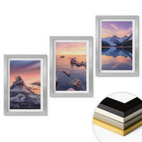 WANDBILDER 3er Set - 20x30 cm Silberner Rahmen - Berglandschaft, See, Westen - Silberfarben, Kunststoff (20/30cm) - ArtPrintCave