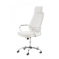 CHEFSESSEL Lederlook weiß - Chromfarben/Weiß, Textil/Metall (60/117/67cm) - CLP