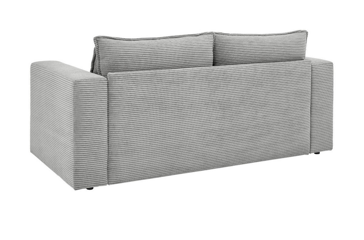 SOFA hellgrau Cord, Couch 2-Sitzer 180 cm - Beige/Hellgrau, Holz/Textil (180/83/91cm) - Furn.Design