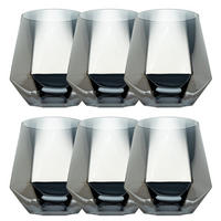 TRINKGLAS SET im Hexagon Design 240 ml (6-tlg) - Grau, Glas - Intirilife