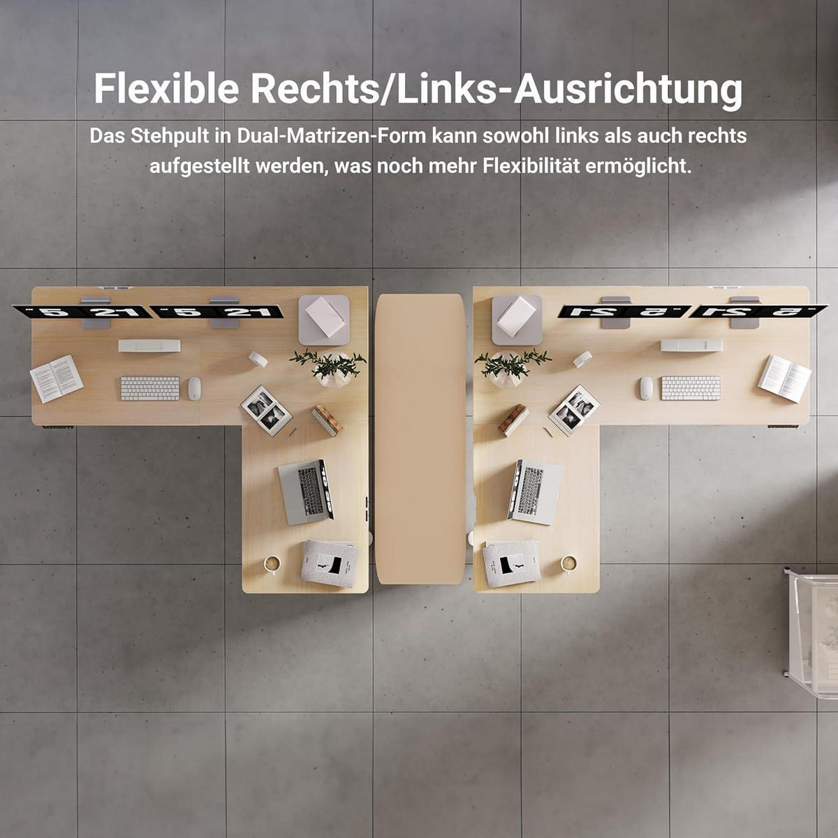 ECKSCHREIBTISCH höhenverstellbar 160x140cm beige mit Dual-Motor - Beige, Holzwerkstoff (160/140/118cm)