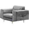 RELAXSESSEL Venezia hellgrau mit goldenen Beinen - Goldfarben/Hellgrau, Textil (112/85/94cm) - Beautysofa