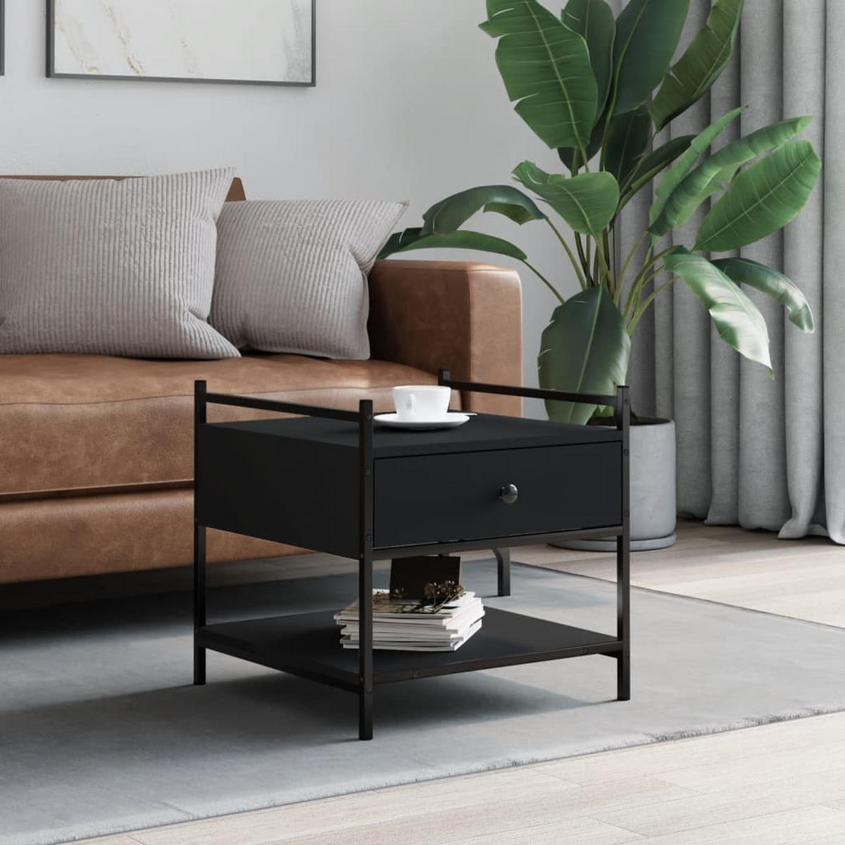 COUCHTISCH Schwarz 50x50x50 cm Holzwerkstoff - Schwarz, Holzwerkstoff (50/50/50cm) - furnicato