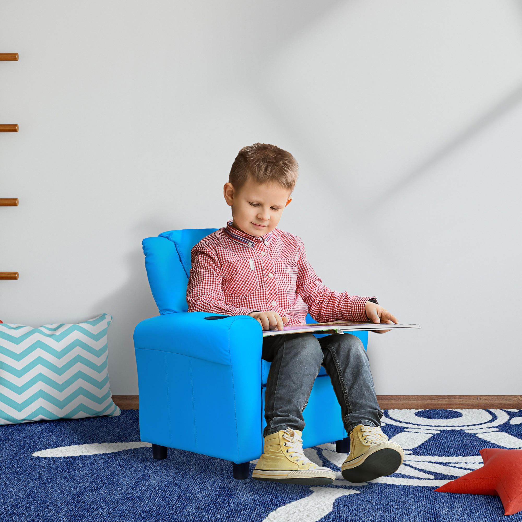 KINDERSESSEL, Blau, Schaumstoff, Metall - Blau, Kunststoff (52/69/62cm) - HOMCOM