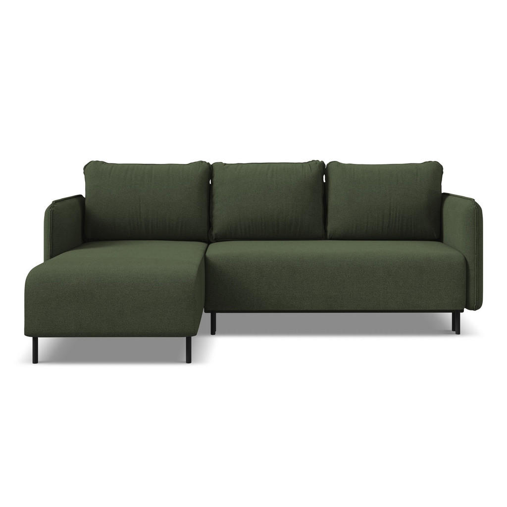 Thumbnail - Makamii Ecksofa, Olivgrün, Textil, 3-Sitzer, Füllung: Schaumstoff, L-Form, Ottomane links, 236x162 cm, Made in EU, Wohnz...