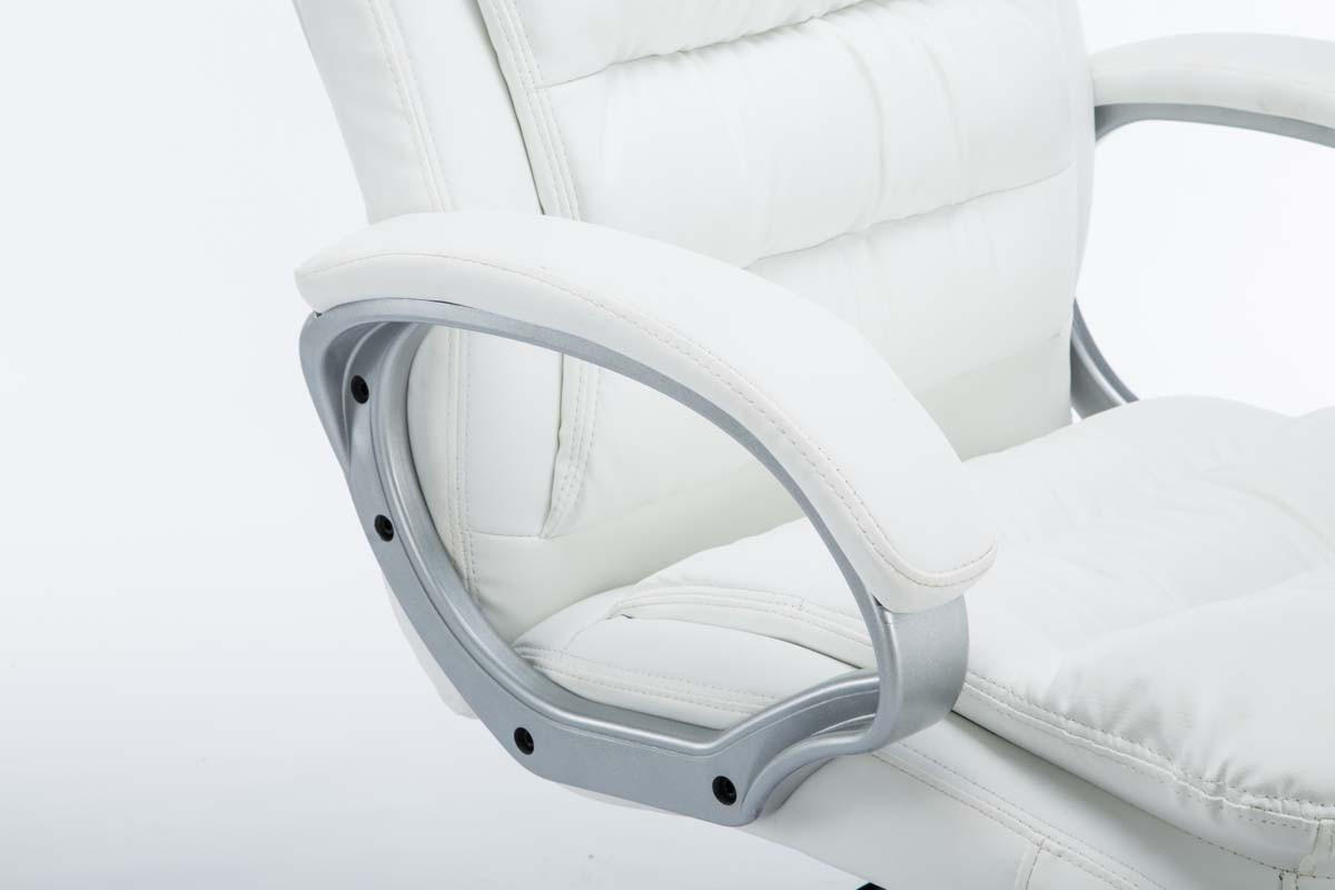 BÜROSTUHL SOUK - 116x68x77, Weiß | Kunstleder - Weiß, Leder/Metall (68/116/77cm) - DELUKE