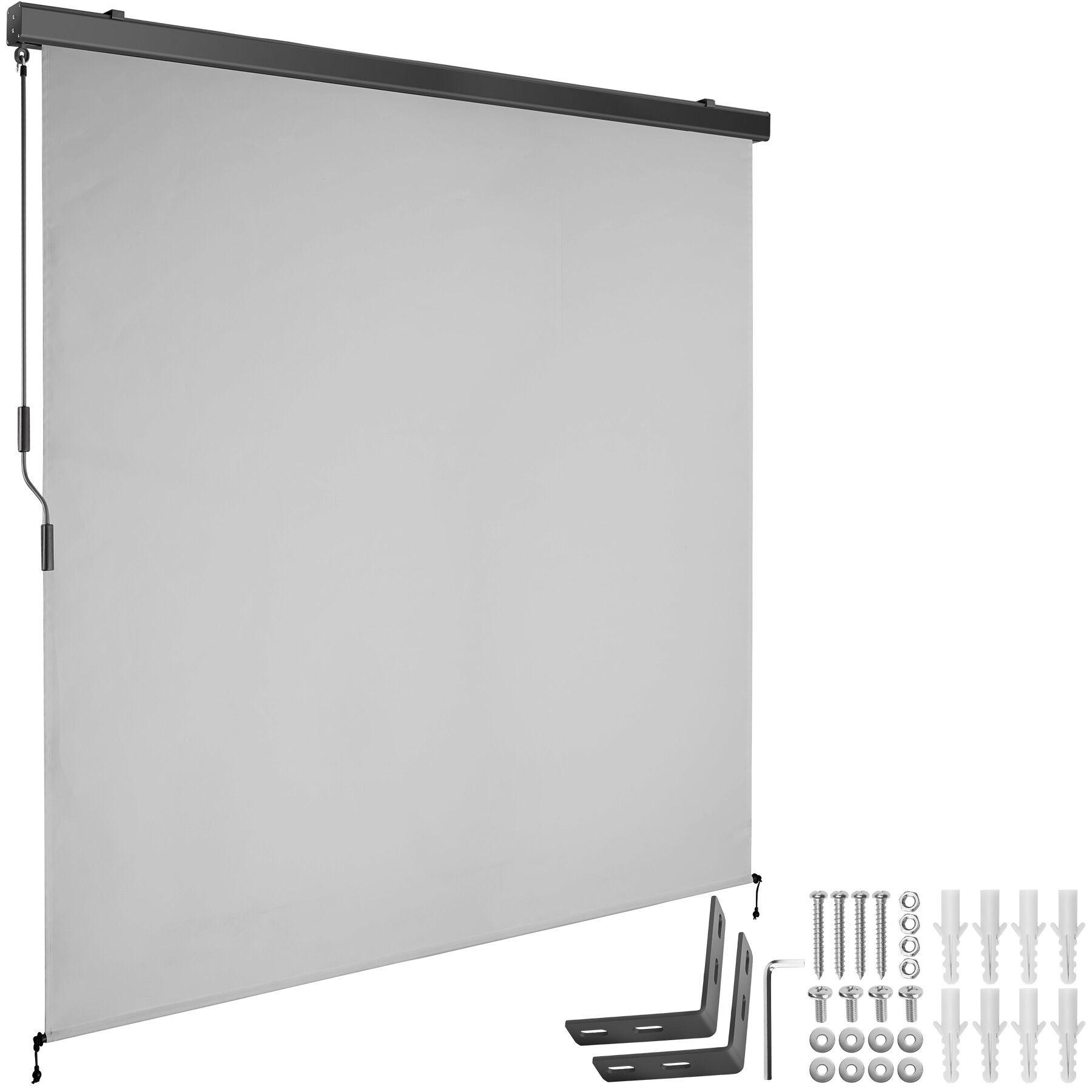 SENKRECHTMARKISE Eloise,inkl. Wandhaltern,hellgrau - Hellgrau, Kunststoff (180/250cm) - tectake
