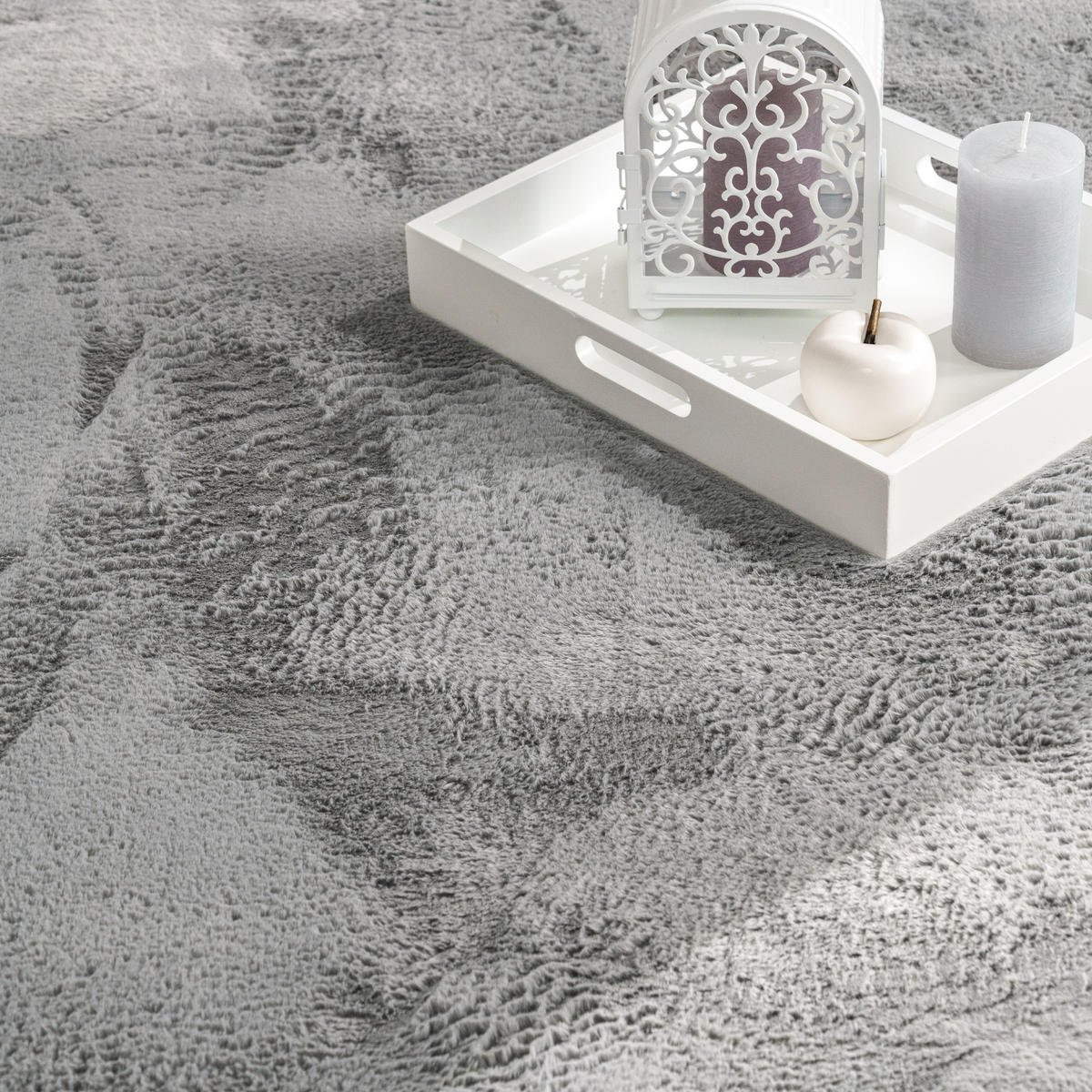 HOCHFLORTEPPICH 100/100 cm Soft 380 - Anthrazit, Textil (100/100cm) - Paco Home