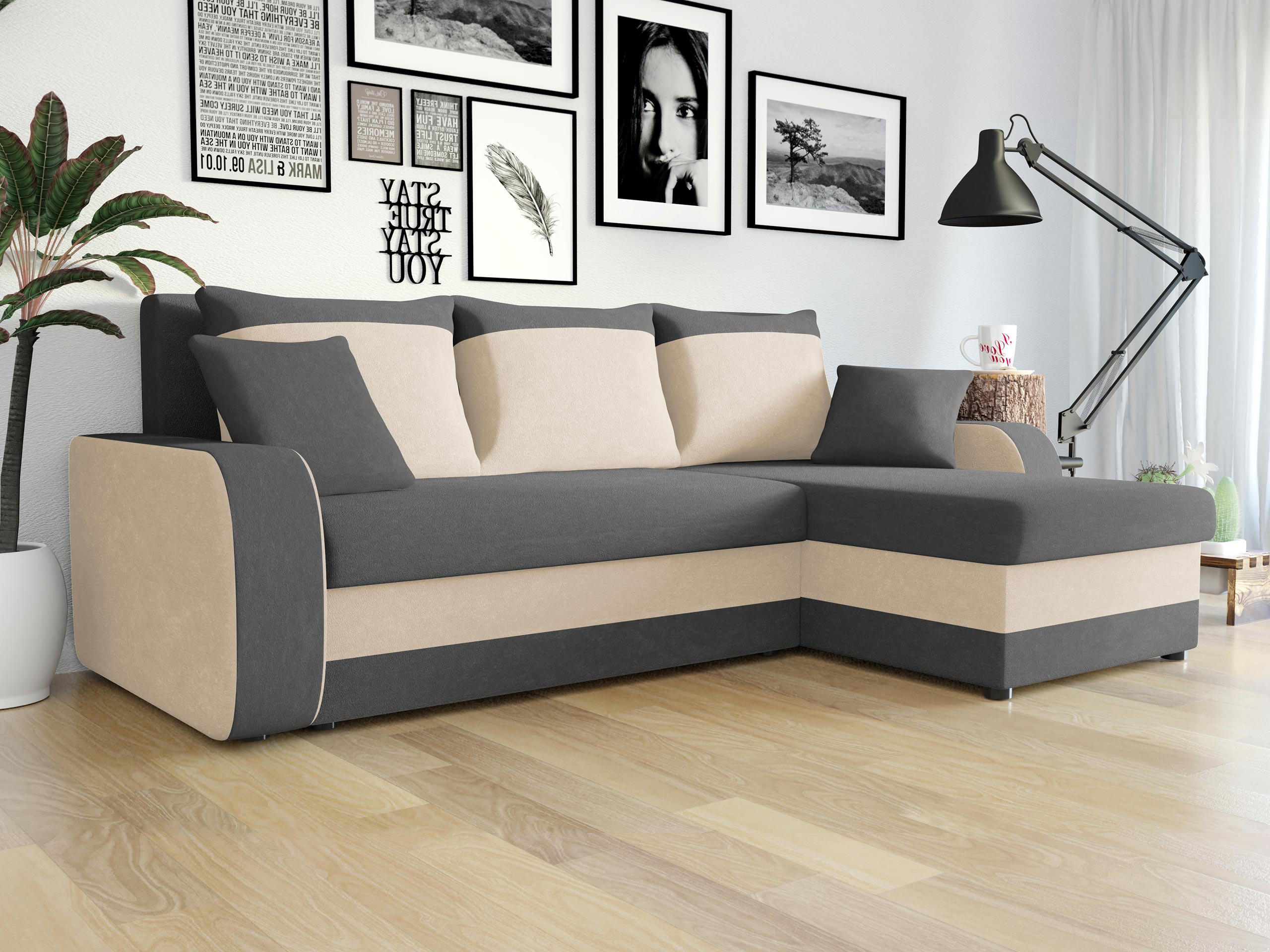 Thumbnail - Mirjan24 Ecksofa, Hellgrau, Textil, 5-Sitzer, einzeln stellbar, L-Form,L-Form, 238x147 cm, Wohnzimmer, Sofas & Couches, ...