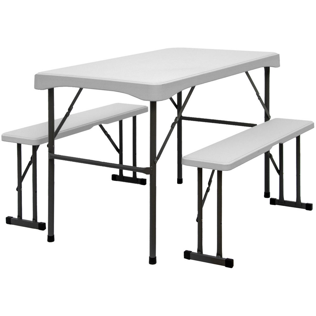 BIERZELTGARNITUR für 4 Personen, 112/61cm, Weiß - Weiß, Kunststoff - Amanka