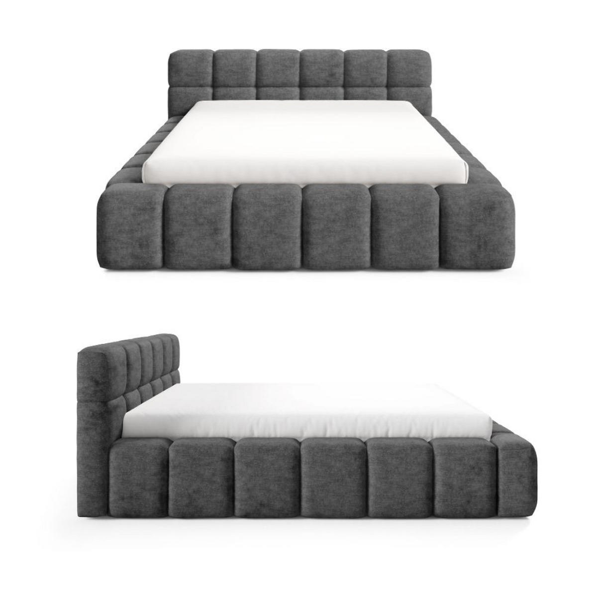 POLSTERBETT NUBO Premium 160x200 cm mit Bettkasten – PERFECT HARMONY 90 - Dunkelgrau, Holz (160/200cm) - Dekori_Interiors