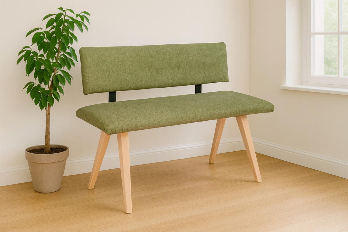 SITZBANK Die Natürliche - Buchefarben/Grün, Holz/Textil (51/84/125cm) - Kundler Home