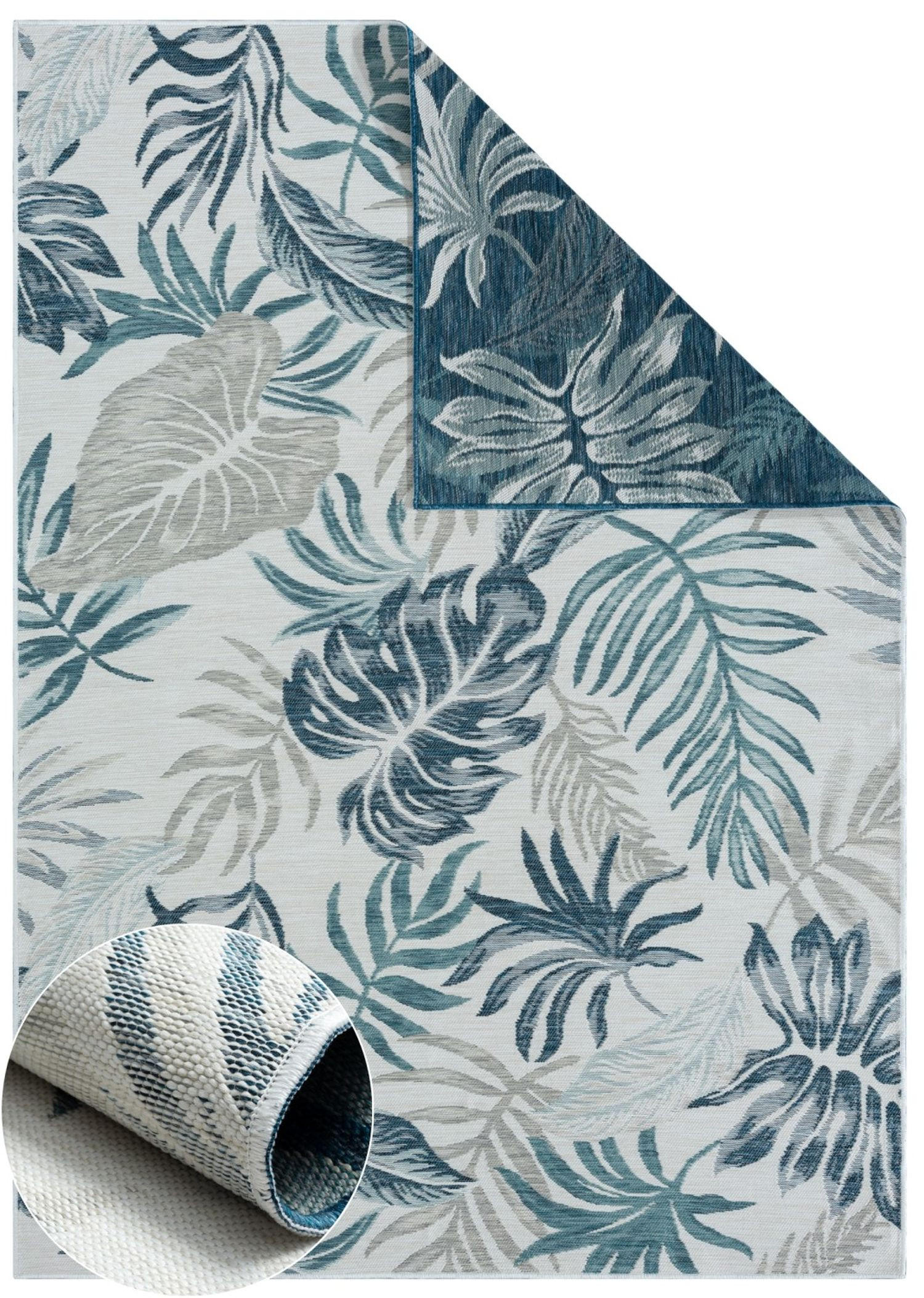 OUTDOORTEPPICH Malik Petrol,Hellgrau,Dunkelblau 160/230 cm - Petrol, Textil (160/230cm) - My-Rug
