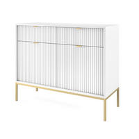 SIDEBOARD 104 cm mit Schubladen Galla, Sideboard, Weiß + Gold - Goldfarben/Weiß, Holz (104/83/39cm) - Emporius