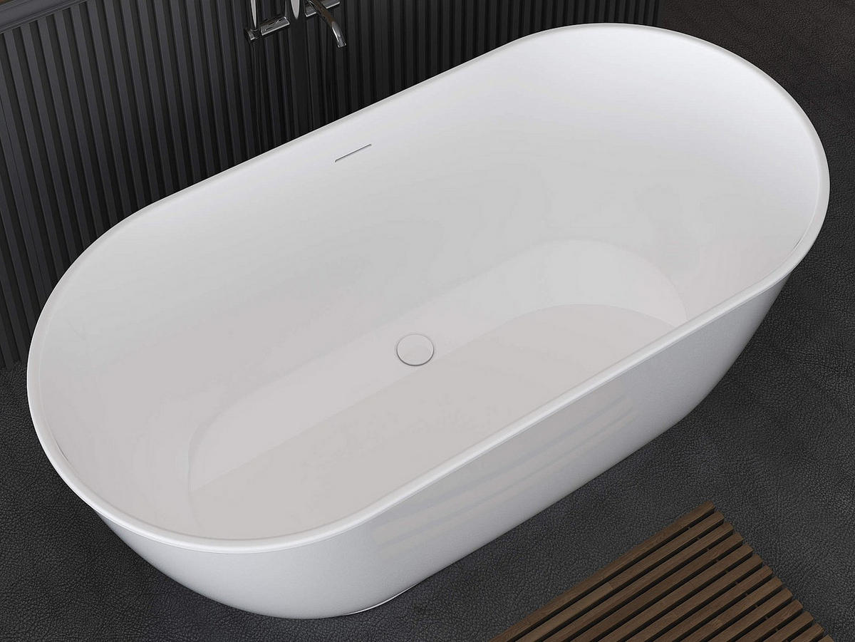 FREISTEHENDE Badewanne - 1 Person - acryl - weiß Mobula - Weiß, Kunststoff (150/57/74cm) - Vente-Unique