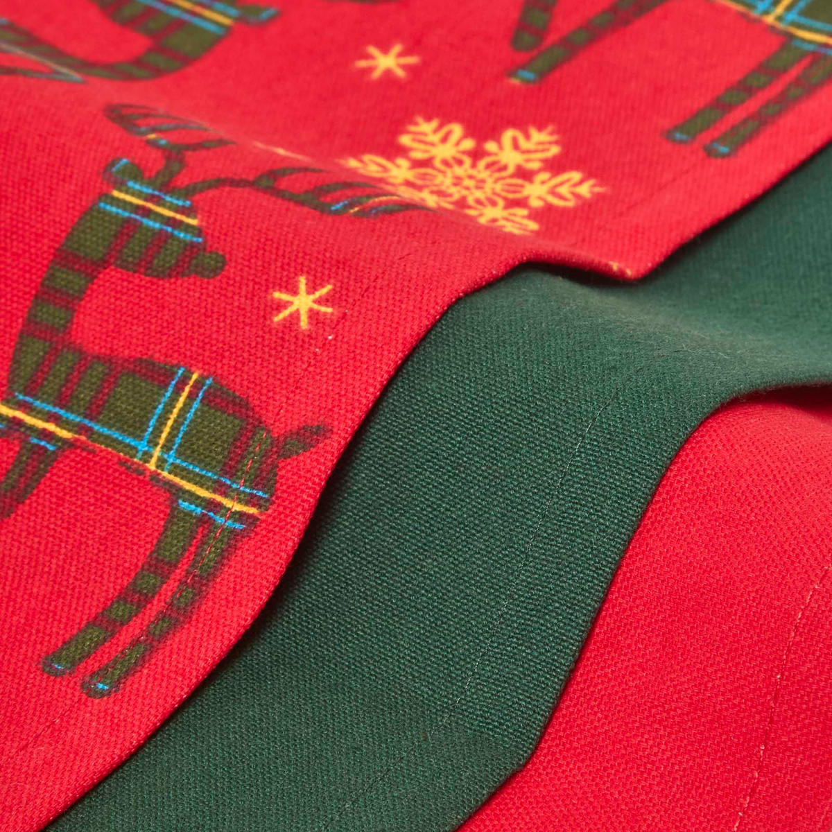 GESCHIRRTÜCHER 3er-Set, Motiv Rentier, 100% Baumwolle - Rot, Textil (50/70cm) - Homescapes